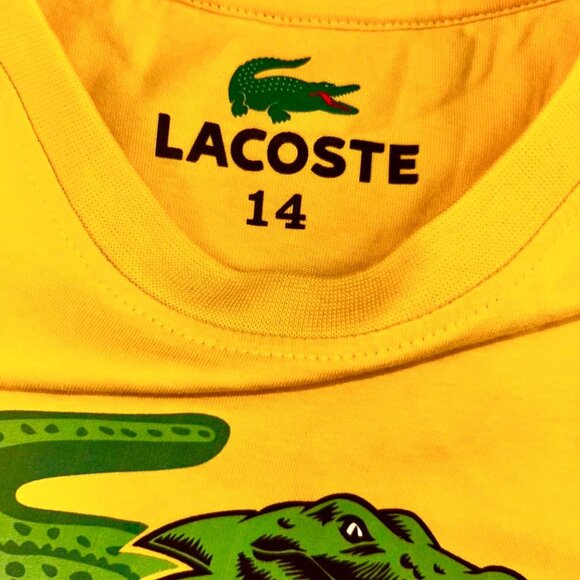 Lacoste's Yellow Chomp Bold, Bright & Charm Tee for Kids - Picture 2 of 4